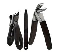 Thick Toenail Cutters - Easy Carrying Toenail Clippers For Thick | Fingernail Clippers Set, Wide Opening Nail Trimmer Set, 3 x Heavy Duty Trimming Kit For Nails, Pointed Nail Cutters For Men Women