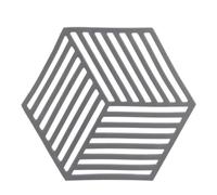 Thick TPR Coasters for Hot Drinks | Set of 4 Heat Insulated Cup Mats Guard Wood Tables from Marks & Burns | Hollow Six - Sided Design for Quick Cooling/Space Saving (Rayas hexagonales Grises)