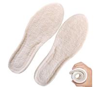 Thick Warm Wool Insoles,Snug Feet, Sheepskin Insoles,Soft Cosy Furry Shoe Replacement For Snow Boots - Beige