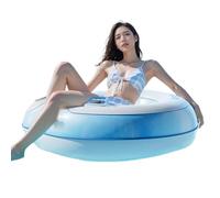 Thickened cian Swimming Ring with Handles - Safe Fun for Kids | Double Layered PVC Inflatable Póol Float or Children | for Outdoor Swimming Pool Beach, Durable Leak-Proof Easy-Grip Design Adult Size