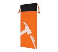 Thickened Oxford Cloth Tent Stake Bag Lightweight(Orange) | Holds multiple steel pegs, small hammer, fits backpack, drawstring closure, camping hiking essential