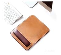Thickened PU Leather Mouse Pad Gaming Mouse Pad Office Desk Mat Retro Anti-Skid with Comfortable Advanced Wrist Guard(Rectangle)