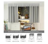 Thickened Solid Color Strong Light Blocking Bed Curtain(Pure Grey [Enjoy no Light Space],120cm High [One Piece] Around The Front)