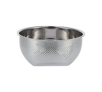 Thickened Stainless Steel Rice Sieve Drain Basket 22.5CM Inclined Bottom Fast Draining Mirror Finish Rustproof Multi Use for Washing Rice Fruit Beans Kitchen Household Drainer (304-Large (second