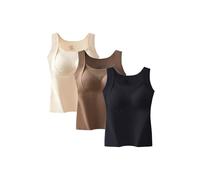 Thickened Warm Tank Top with Shelf Bra,2 in 1 Thermal Tank Tops Built-in Bra Thermal Underwear,Women's u Neck Thermal Built-in Bras (C,M)