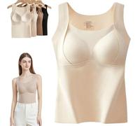 Thickened Warm Tank Top with Shelf Bra, 2 in 1 Warming Vest with Built in Bra, Women Winter Stretch Lifting Thermal Vest