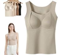 Thickened Warm Tank Top with Shelf Bra, 2 in 1 Warming Vest with Built in Bra, Women Winter Stretch Lifting Thermal Vest