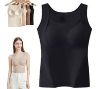 Thickened Warm Tank Top with Shelf Bra, 2 in 1 Warming Vest with Built in Bra, Women Winter Stretch Lifting Thermal Vest