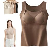 Thickened Warm Tank Top with Shelf Bra, 2 in 1 Warming Vest with Built in Bra, Women Winter Stretch Lifting Thermal Vest
