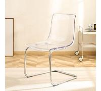 thickvalley Sillas de Acrilico Transparente, Silla con Respaldo de Acrílico de Ocio de Diseño Minimalista, Creativa Transparente Silla de Cristal para Oficina, Sala de Estar, Comedor,Transparent
