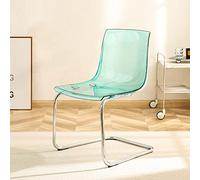 thickvalley Sillas de Acrilico Transparente, Silla con Respaldo de Acrílico de Ocio de Diseño Minimalista, Creativa Transparente Silla de Cristal para Oficina, Sala de Estar, Comedor,Green
