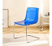 thickvalley Sillas de Acrilico Transparente, Silla con Respaldo de Acrílico de Ocio de Diseño Minimalista, Creativa Transparente Silla de Cristal para Oficina, Sala de Estar, Comedor,Blue