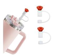 Thigies 2Pcs Tapas de Pajitas de Diamantes, 10mm Silicona Tapas de Popote para Stanley 0.89L/1.2L Vaso Colorido Reutilizables Pajitas Tapa para Stanley Vaso Accesorios