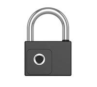 THikk Smart Lock, Fingerprint Lock, Combination Lock， Tuya Smart Home Padlock Bluetooth Fingerprint Eletronic Lock IP65 Waterproof Antitheft USB Rechargeable Security Protection (Color : Black A)