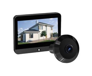 ThikK Tuya Smart 1080P 2,4G WiFi Mini cámara de Seguridad microondas Detector de Cuerpo Detector de Puerta Digital Mirilla de Puerta Digital (Color : Door Camera)