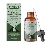Thilife Aceite de cáñamo tranquilizante para Perros y Gatos 5000 MG | 30 ml con Omega 3 6 9 y Vitaminas A/B1/B2/D3/E. Complemento alimenticio antiestrés, Reduce la ansiedad y Mejora el sueño