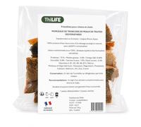 Thilife - Piel de trucha deshidratada para perro y gato, 120 g - Dulce natural 100% pescado, bocadillo seco sin cereales, sin aditivos, Omega 3, aproximadamente 5 Trazos, fabricado en Francia