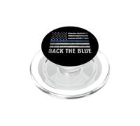 Thin Blue Line Back The Blue American Flag Police Support PopSockets PopGrip para MagSafe