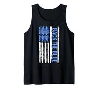 Thin Blue Line Back The Blue Flag Police Support Camiseta sin Mangas