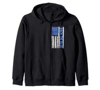 Thin Blue Line Back The Blue Flag Police Support Sudadera con Capucha