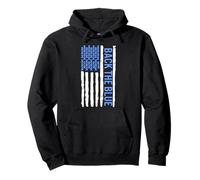 Thin Blue Line Back The Blue Flag Police Support Sudadera con Capucha