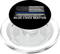 Thin Blue Line Bandera Americana Blue Lives Matter Police PopSockets PopGrip para MagSafe