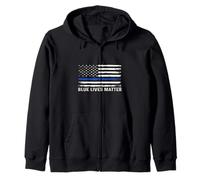 Thin Blue Line Bandera Americana Blue Lives Matter Police Sudadera con Capucha