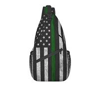 Thin Green Line Flag Crossbody Sling Mochila Sling Bag Travel Senderismo Chest Bag Daypack
