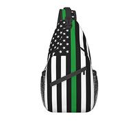 Thin Green Line Flag Crossbody Sling Mochila Sling Bag Travel Senderismo Chest Bag Daypack