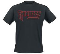 Thin Lizzy Life Logo Hombre Camiseta Negro 100% algodón Regular