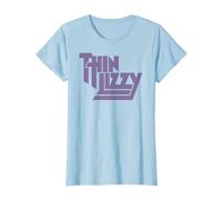 Thin Lizzy - Purple Logo On Blue Camiseta, Mujer, Azul Bebé, XS