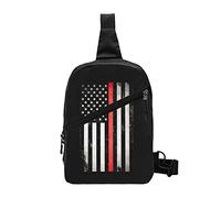 Thin Red Line Flag Fireman Sling Bag Plegable Pecho Hombro Mochila Fanny Pack Crossbody Bolsas para Hombres Mujeres Viajes Senderismo al Aire Libre