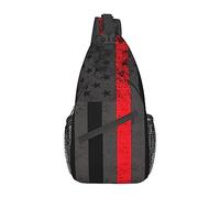 Thin Red Line Flag Sling Backpack Travel Crossbody Casual Chest Shoulder Bag Fashion Fanny Pack