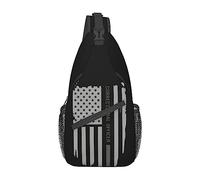 Thin Silver Line Correctional Officer Sling Backpack Travel Crossbody Casual Chest Shoulder Bag Fashion Fanny Pack