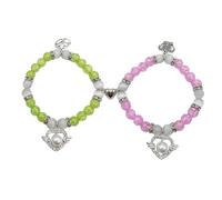 THINCAN 2 pulseras de pareja de estrellas de cristal para amantes mujeres hombres corazón magnético pulseras de perlas elásticas pulsera joyas par pulseras