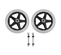 THINCAN 2pcs 6/7/8 pulgadas silla de ruedas silla de ruedas delantero mago liso flexible fijo rueda de ruedas repuesto para silla de ruedas