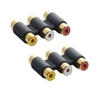 THINCAN 2pcs Goldplateds AV Acoplador Adaptador para la expansión de videojuegos y cine en casa -3RCA Cables
