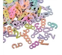 THINCAN Adornos coloridos números de carta mágica colgante de plástico para nombre de palabra pendiente collar joyería artesanía fabricación