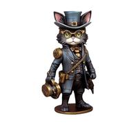 THINCAN Artística Vintage Victorian Gatos Estatua Resinas Artesanía Inventor Gatito Figura Para Libreros Dashboards Vacaciones Pantalla Halloween Steampunk Inventor Gatos Originación