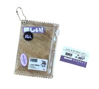THINCAN Bolsa con cremallera de PVC transparente de moda elegante organizador de tarjetas de fotos llavero portátil funda protectora para tarjetas fotográficas
