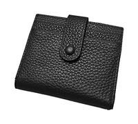 THINCAN Cartera corta de cuero de las mujeres tarjeta de crédito de negocios Lady Purse, Negro