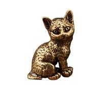 THINCAN Clásico Vintage Latón Miniatura Gatos Figura Artística Antigua Mesa Decoraciones Hogar Regalo para los amantes de las mascotas Miniaturas Gatos Escultura Latón