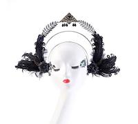 THINCAN Diosa Hairband Hair Hoop Vintage Pluma para la Cabeza Chica Accesorios para el Cabello para Carnaval Copl