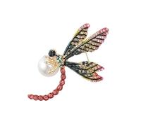 THINCAN Elegante broche de libélula de diamantes de imitación con textura elegante de broche para mujer, perfecto para bodas y fiestas