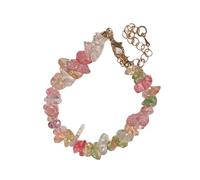 THINCAN Elegante pulsera de turmalina hecha a mano para mujer, joyas de piedra natural, diseños barrocos, portátil, para fiestas o bodas