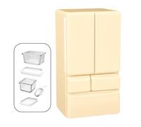 THINCAN Figura de juguete de nevera realista en miniatura de doble puerta para juegos de rol y educación de la primera infancia