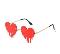 THINCAN Gafas de sol con forma de corazón para mujeres y adolescentes, gafas de borde de moda para festival de música y evento nocturno