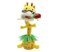 THINCAN Jirafa electrónica de juguete de baile novedad peluche relleno con 120 canciones récord regalo de cumpleaños para niños 3 4