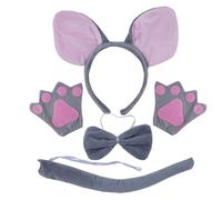 THINCAN Juego de disfraz de cerdo, 3/4/5 piezas, orejas de cerdo, diademas, colas, guante, veterinario, disfraces, accesorios, decoraciones para fiestas