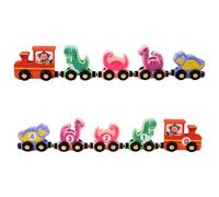 THINCAN Juego de tren de madera con temática de dinosaurio magnético, juguete educativo para aprendizaje temprano y juego de mano para la mano de los niños, manos de los niños, juguete de coordinación